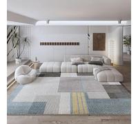 Pmnadfdag Tappeto Salotto 200 x 300 cm Grande Antiscivolo e Lavabile,Camera da Letto Sala da Pranzo Tappeto Pelo Corto Moderno Grigio di Giunture Geometriche