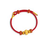 pmnjna Bracciale rosso intrecciato in argento puro 999 con dodici segni zodiacali - Gioielli di alta qualità for l'anno zodiacale in stile anno del cavallo(Snake)