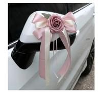 Pmnzdy 2 Pezzi Fiocchi per Auto Fiore in Seta Simulazione Fiocco per Auto Decorazione per Auto per Porta e Specchietto Retrovisore Matrimonio Sedia per Chiesa Auto per Matrimonio Funerale Festa