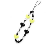 Pmnzdy Collana universale per cellulare con perline acriliche colorate, in | Perline acriliche leggere con design a cuore: cinturino decorativo da polso per cellulare, per tutti i giorni