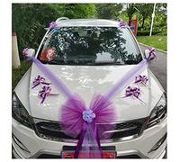 Pmnzdy Decorazione per auto, coppia di rose, decorazione per auto, matrimonio, decorazione per auto, matrimonio, in tulle, decorazione per auto, matrimonio, decorazione per auto, matrimonio, colore