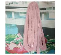 Pmnzdy Nastro in pelliccia sintetica di coniglio, 3 metri, passamontagna in peluche, per lavori di bricolage, accessori per abbigliamento, decorazione fai da te, rosa chiaro, 5 cm