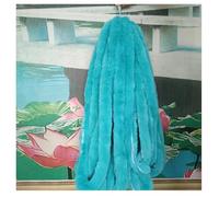 Pmnzdy Nastro in pelliccia sintetica di coniglio, 3 metri, passamontagna in peluche, per lavori di bricolage, accessori per abbigliamento, decorazione fai da te, colore blu mare, 5 cm