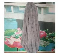 Pmnzdy Nastro in pelliccia sintetica di coniglio, 3 metri, passamontagna in peluche, per lavori di bricolage, accessori per abbigliamento, decorazione fai da te, grigio scuro, 5 cm