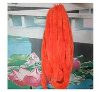 Pmnzdy Nastro in pelliccia sintetica di coniglio, 3 metri, passamontagna in peluche, per lavori di bricolage, accessori per abbigliamento, decorazione fai da te, colore arancione, 5 cm