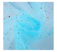 Pmnzdy Tessuto in Tulle Glitterato Tessile Largo 150 cm Organza Nastro Tulle Glitter Decorativi in Tulle con Paillettes per Matrimoni Feste Ddecorazione da Tavolo e Artigianato Blu