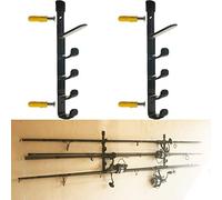 Pmsanzay - Porta Canna da Pesca Perfetto - può Contenere Fino a 5 canne - Supporto Orizzontale per Canna da Pesca con Viti - Senza Canna da Pesca
