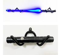 pmsanzay Supporto da parete a forma di spada laser orizzontale, per montaggio a parete, compatibile con qualsiasi spada laser, nero, confezione da 2, hardware incluso.