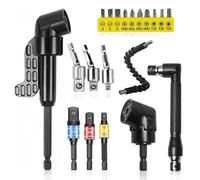 Pmueuff 20 Pezzi Trapano Mandrino Avvitatore Angolare kit, 105 Gradi Snodo Per Avvitatore,1/4" Porta Inserti Trapano Angolare, per Cacciavite Corto, per Punte Adattatore