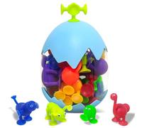 Pmueuff 27 Pezzi Giocattolo a Ventosa, Giocattolo a Ventosa in Silicone, Montessori Giocattoli giochi viaggio bambini Con Uovo Di Dinosauro, per Bambini 3 4 5 6 7 8 Anni