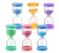 Pmueuff 6 pezzi Clessidra Set, Clessidra Sabbia Colorata Set, Hourglass Timer, Macaron Colori Timer a Clessidra, per Casa, Cucina, Regali Creativi, la Decorazione Dell'home Office