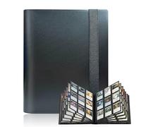 Pmueuff Album Raccoglitore Carte, Raccoglitore per Carte da Collezione con Cinghia Elastica Libro Porta Carte Impermeabile Binder Cartes Doppio per Pokémon, Yu-Gi-Oh, MTG, Cartes da Sport