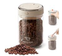 Pmueuff Contenitore per Chicchi di Caffè, 1100 ml Barattolo per Caffè in Vetro con Valvola Unidirezionale e Datario Barattoli di Conservazione a Tenuta D'aria per Caffè, Spezie, Noci, Snack