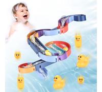 Pmueuff Giochi Bagnetto per Bambini, 34 Pezzi Giocattolo da Bagno con Scivolo d'Acqua e Anatra Giocattoli da Bagno Fai da Te con Ventosa Regalo per Ragazza Ragazzo dai 2 3 4 5 6 Anni
