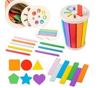 Pmueuff Giochi Montessori 1 2 3 Anni, Giochi Legno Bambini Giocattoli Montessori Imparare Forme e Colori, Motricità Fine, Giochi Sensoriale Legno Giocattolo Educativi Regalo per Bimbo Ragazzo Ragazza