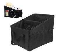 Pmueuff Organizer Auto, Organizzatore Seggiolino Auto Pieghevole con Partizione Regolabile e Chiusura con Cintura Borsa Portaoggetti Universale Organizer Bagagliaio per Giocattoli, Libri, Snack