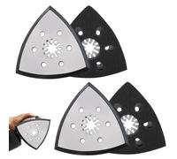 Pmueuff Piastra Abrasivo Triangolare, 4 Pezzi Triangolari Piastra di Levigatura Piastre Abrasiva 93 mm Piastra di Levigatura Accessori per Lavori di Precisione su Legno Metallo e Altro Ancora