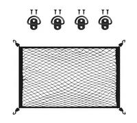 Pmueuff Rete Bagagliaio Auto 100x80cm, Estendibile Fino a 160x120cm, Auto Portaoggetti Bagagliaio Con 4 Ganci, Rete Elastica per Riporre e Fissare i Bagagli Nel Veicolo