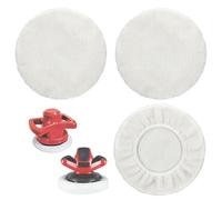 Pmueuff Tamponi Lucidatura in Lana, 3 Pezzi Cuffie Lucidanti in Lana D'Agnello Disco per Lucidare Adatto per 9-10'' Lucidatrici Kit Pulizia Auto con Fascia Elastica per Lucidare e Ceratura di Auto