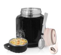 Pmueuff Thermos per Alimenti 900 ml Contenitore Termico per AlimentI Caldi in INOX Thermo per Alimenti con Cucchiaio Pieghevole Thermos Cibo Caldi Portavivande Termico per Zuppa, Pasta, Frutta