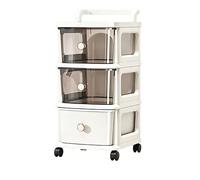 PNAJFUEL Carrello Multiuso a 3 cassetti con Ruote, Carrello portaoggetti in plastica con Maniglia, Cassettiera in Plastica Mobile per Soggiorno, Camera da Letto e Scuola(A,Small)