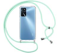 Pnakqil Cover per Oppo A16/A16s/A54s con Cordino, Trasparente Custodia con Laccio Tracolla Cellulare Girocollo Collana Protettiva per Oppo A16/A16s/A54s 6.52", Verde