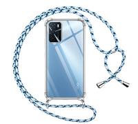 Pnakqil Cover per Oppo A16/A16s/A54s con Cordino, Trasparente Custodia con Laccio Tracolla Cellulare Girocollo Collana Protettiva per Oppo A16/A16s/A54s 6.52 Pollic, Blu