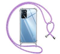 Pnakqil Cover per Oppo A16/A16s/A54s con Cordino, Trasparente Custodia con Laccio Tracolla Cellulare Girocollo Collana Protettiva per Oppo A16/A16s/A54s 6.52 Pollic, Viola 01