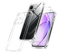 Pnakqil Cover per Oppo A40 / A40M / Oppo A60 5G con 2 Pezzi in Vetro Temperato, Custodia in Silicone TPU Trasparente Morbido [Paraurti con Angoli Rinforzati], Case Protezione Trasparente Antiurto