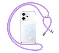 Pnakqil Cover per OPPO Reno 14 F/FS 5G con Cordino, Trasparente Custodia con Laccio Tracolla Cellulare Girocollo Collana Protettiva per OPPO Reno 14 F 6.57 Pollic, Viola 01