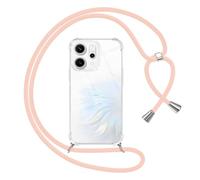 Pnakqil Cover per OPPO Reno 14 F/FS 5G con Cordino, Trasparente Custodia con Laccio Tracolla Cellulare Girocollo Collana Protettiva per OPPO Reno 14 F 6.57", Rosa