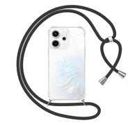 Pnakqil Cover per OPPO Reno 14 F/FS 5G con Cordino, Trasparente Custodia con Laccio Tracolla Cellulare Girocollo Collana Protettiva per OPPO Reno 14 F 6.57", Nero