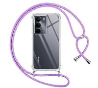Pnakqil Cover per Realme 14x 5G/C75 4G con Cordino, Trasparente Custodia con Laccio Tracolla Cellulare Girocollo Collana Protettiva per Realme 14x 5G/C75 4G 6.67 Pollic, Viola 01