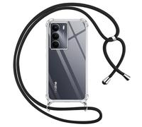 Pnakqil Cover per Realme 14x 5G/C75 4G con Cordino, Trasparente Custodia con Laccio Tracolla Cellulare Girocollo Collana Protettiva per Realme 14x 5G/C75 4G 6.67", Nero