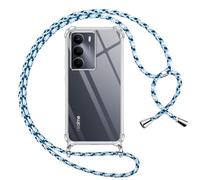 Pnakqil Cover per Realme 14x 5G/C75 4G con Cordino, Trasparente Custodia con Laccio Tracolla Cellulare Girocollo Collana Protettiva per Realme 14x 5G/C75 4G 6.67 Pollic, Blu
