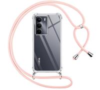 Pnakqil Cover per Realme 14x 5G/C75 4G con Cordino, Trasparente Custodia con Laccio Tracolla Cellulare Girocollo Collana Protettiva per Realme 14x 5G/C75 4G 6.67", Rosa