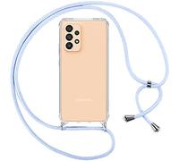 Pnakqil Cover per Samsung Galaxy A33 5G con Cordino, Trasparente Custodia con Laccio Tracolla Cellulare Girocollo Collana Protettiva per Samsung A33 5G 6.4", Viola
