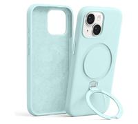 Pnakqil Magnetica Cover con iPhone 14/13,Custodia Telefono Compatibile con Magsafe Ricarica Wireless Anello Magnetico Supporto Sottile Antiurto, Silicone Anti-Graffio Case con iPhone 14/13，Blu