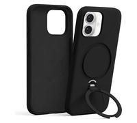 Pnakqil Magnetica Cover con iPhone 17,Custodia Telefono Compatibile con Magsafe Ricarica Wireless Anello Magnetico Supporto Sottile Antiurto,Silicone Anti-Graffio Case con iPhone 17，Nero