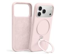 Pnakqil Magnetica Cover con iPhone 17 Pro Max,Custodia Telefono Compatibile con Magsafe Ricarica Wireless Anello Magnetico Supporto, Sottile Silicone Anti-Graffio Case con iPhone 17 Pro Max，Rosa