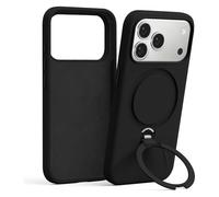 Pnakqil Magnetica Cover con iPhone 17 Pro Max, Custodia Telefono Compatibile con Magsafe Ricarica Wireless Anello Magnetico Supporto, Sottile Silicone Anti-Graffio Case con iPhone 17 Pro Max，Nero