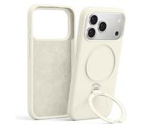 Pnakqil Magnetica Cover con iPhone 17 Pro Max,Custodia Telefono Compatibile con Magsafe Ricarica Wireless Anello Magnetico Supporto, Sottile Silicone Anti-Graffio Case con iPhone 17 Pro Max，Bianco