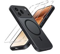 Pnakqil Magnetica Cover per Honor 600 Pro Custodia e 2 Pellicole in Vetro Temperato, Compatibile con MagSafe, Traslucida Opaca Posteriore Sottile Silicone Antiurto Case per Honor 600 Pro, Nero