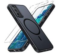 Pnakqil Magnetica Cover per Samsung S20 FE Custodia e 2 Pellicole in Vetro Temperato, Compatibile con MagSafe, Traslucida Opaca Posteriore Sottile Antiurto Protettiva Case Samsung Galaxy S20 FE, Nero