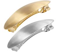 Pndeyo 2 fermagli per capelli francesi in metallo, da donna, antiscivolo, ovali, grandi, a molla, semplici, retrò, per matrimoni e balli scolastici, accessori per capelli lunghi, spessi, ricci,