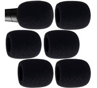Pndeyo 6 coperture per microfono in schiuma, coperture per microfono ispessite, riutilizzabili, in schiuma, per la maggior parte dei microfoni portatili, colore nero