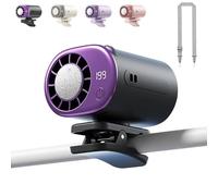 Pnedeodm 2026 Car Clip on Air Conditioner Fan with Led Display, 360° Rotatable Car Fan USB Rechargeable for Backseat & Dashboard, 199 Speeds Adjustable,Quiet Cooling for Vehicle, Truck, Home (Black)