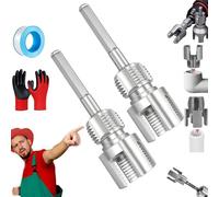 Pnedeodm 4 in 1 Water Pipe Wrench - One Tool Fits All Threads,Integrated Internal & External Pipe Threading Tool,Pipes Threader Repair Kit for 1/2" & 3/4" Water Pipes (1/2"+3/4")