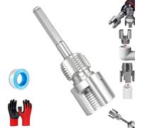 Pnedeodm 4 in 1 Water Pipe Wrench - One Tool Fits All Threads,Integrated Internal & External Pipe Threading Tool,Pipes Threader Repair Kit for 1/2" & 3/4" Water Pipes (1/2")