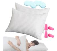 Pnedeodm Anti Snoring Pillow for Side & Back Sleepers, Orthopedic Cervical Neck Support Pillow, Ergonomic Cooling Breathable Sleeping Pillows for Better Sleep (2, Queen (U.K. Standard))